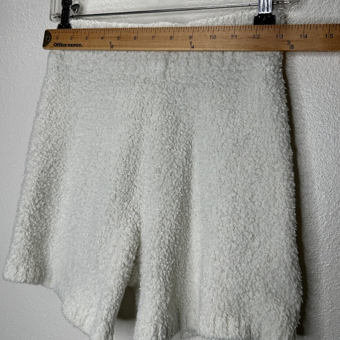 Skims Ivory Cream Cozy Knit Stretch Waist Terrycloth Shorts S / M