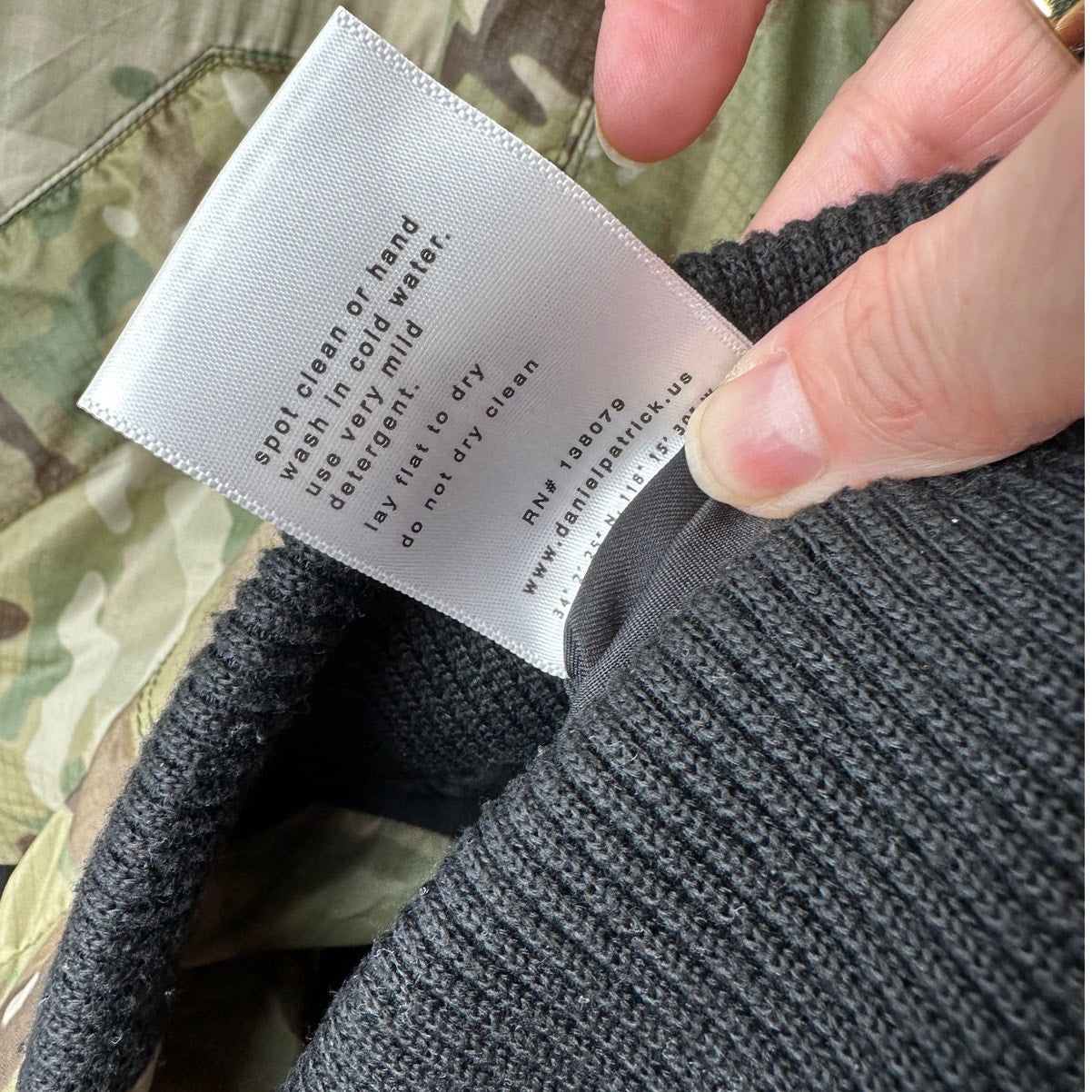 Daniel Patrick Olive Camo Front Split Zip Satin Long Sleeve Bomber Jacket M