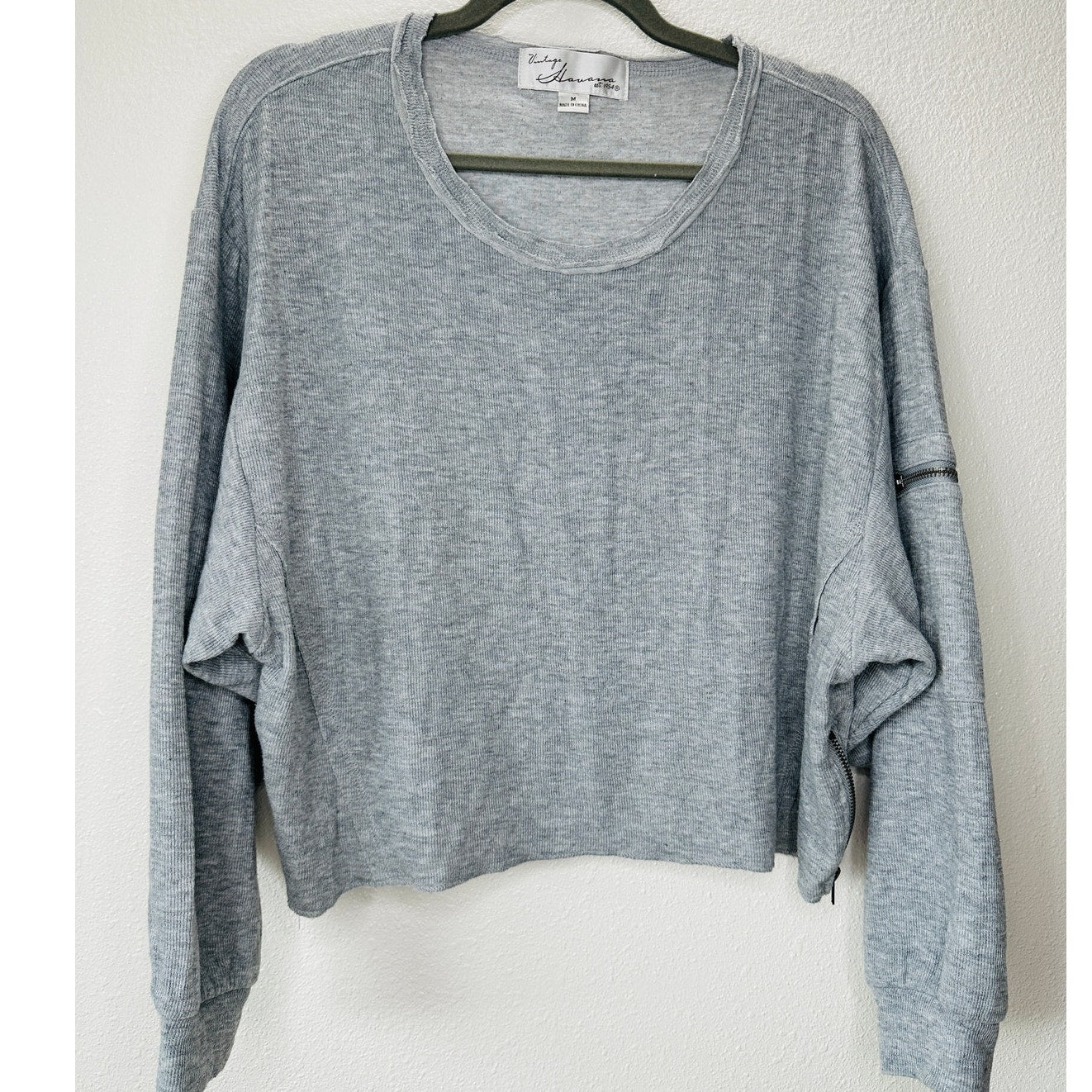 Vintage Havana Gray Crew Neck Utility Jersey Top & Cargo Sweat Pants M