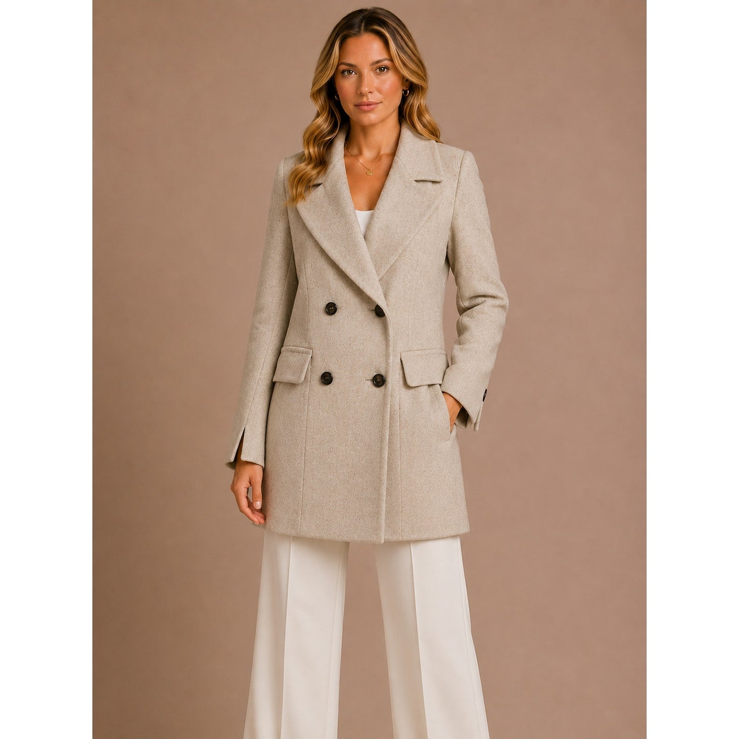 Alexander McQueen Taupe Cashmere Double Button Jacket 42 / 8