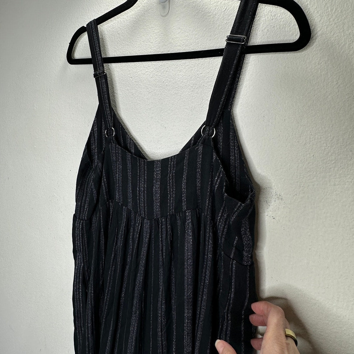 Dreamers Black & White Pinstripe Wide Leg Crop Romper Jumpsuit S