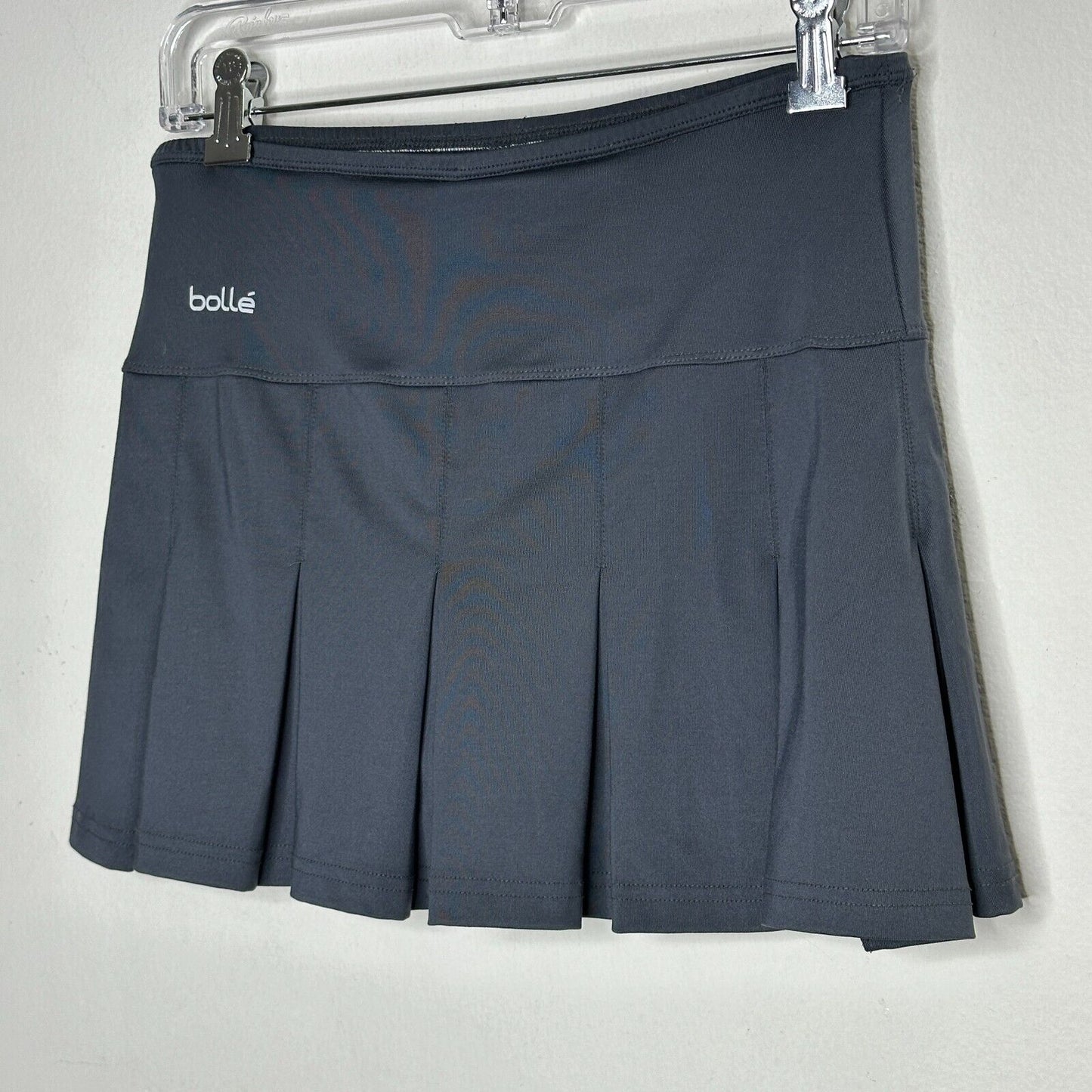 Bolle Jet Black Tennis Pickleball Pleated Skirt or Skort Built in Shorts S