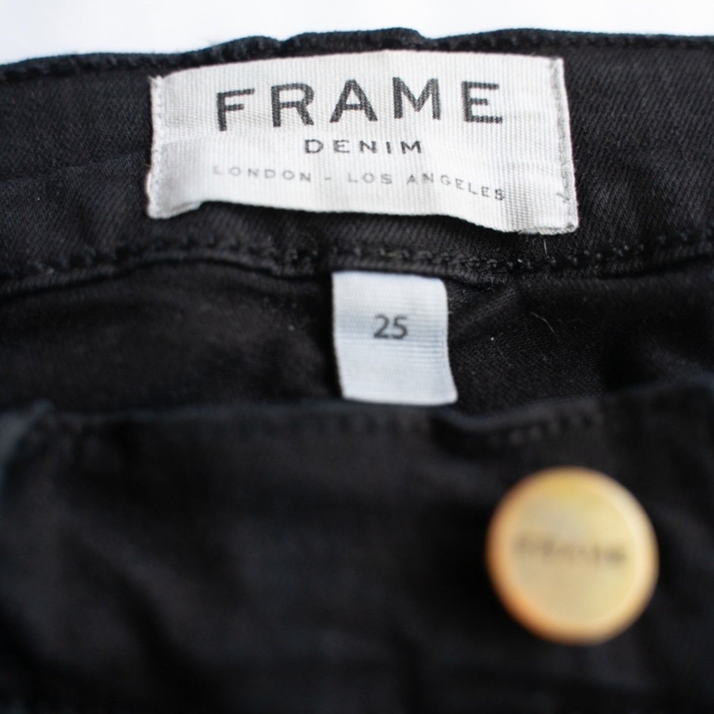 Frame Le Skinny De Jeanne Noir Black Distressed Skinny Jeans 25