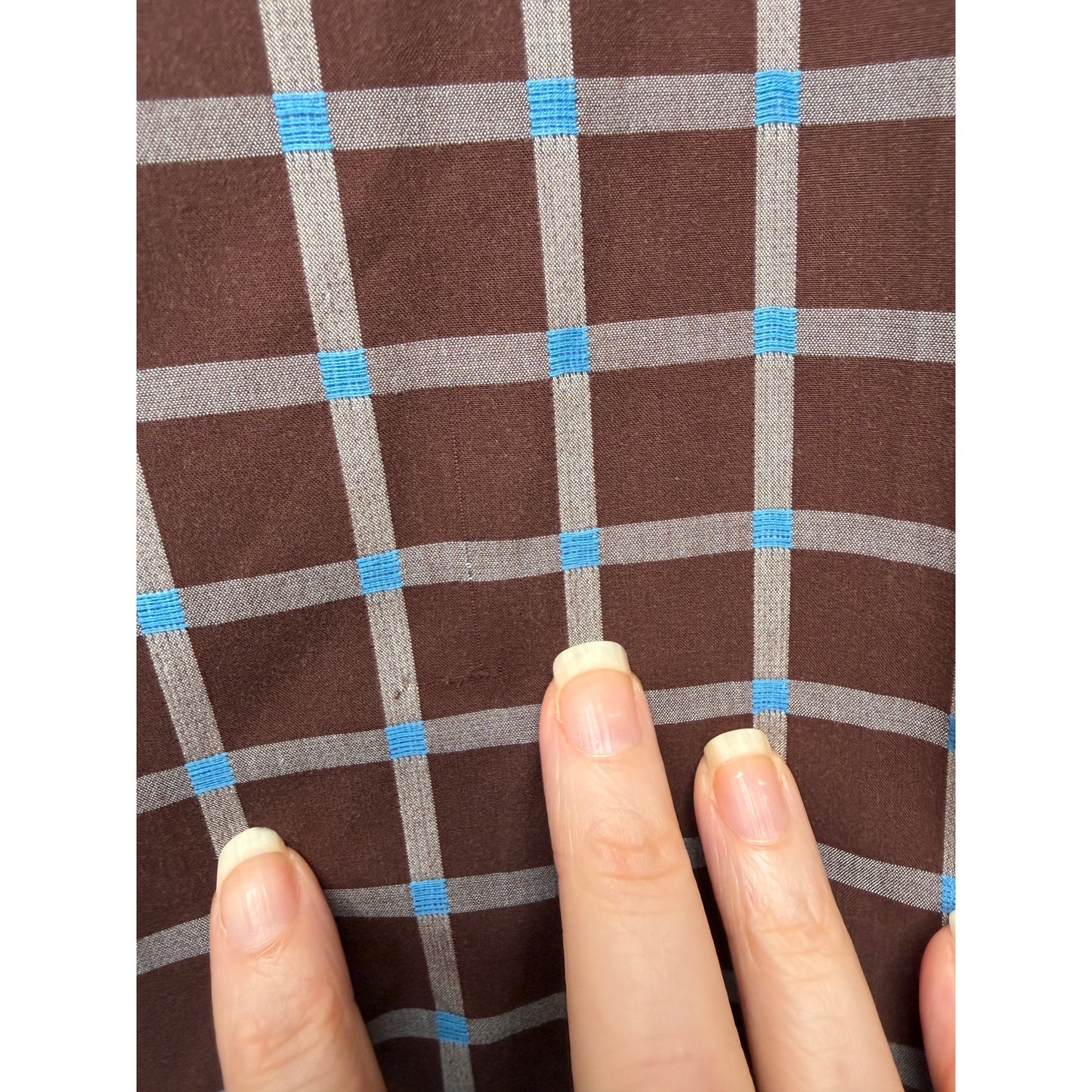 Bugatchi Plaid Button Front Long Sleeve Shirt Mens L Blue Brown