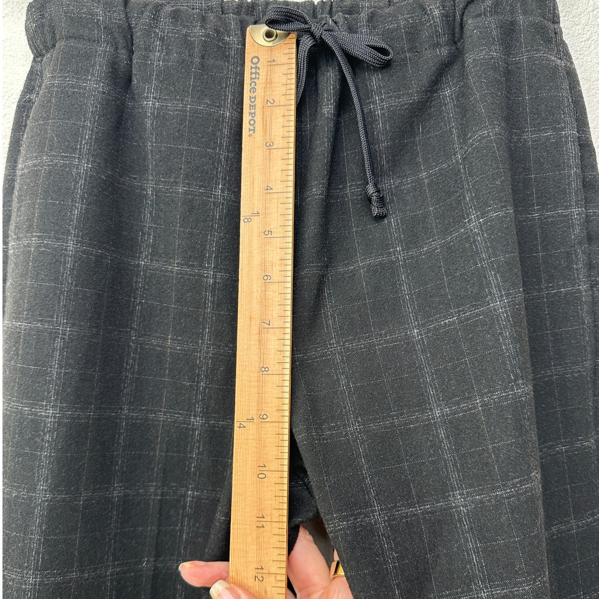 The Group Babaton Women’s Black Plaid Jogger Trousers US XS Drawstring