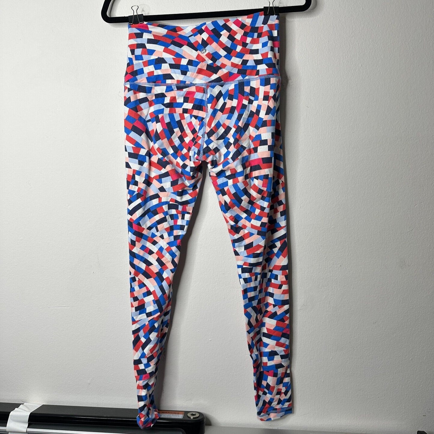 Lululemon Wunder Under Multi Blue Red White Geometric Capoeira Leggings 8
