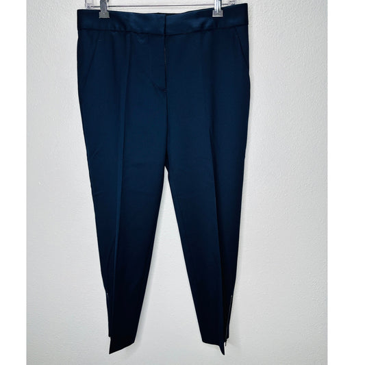 Stella McCartney Navy Vivian Wool Tapered Leg Zip Ankle Trouser Pant 40 / M