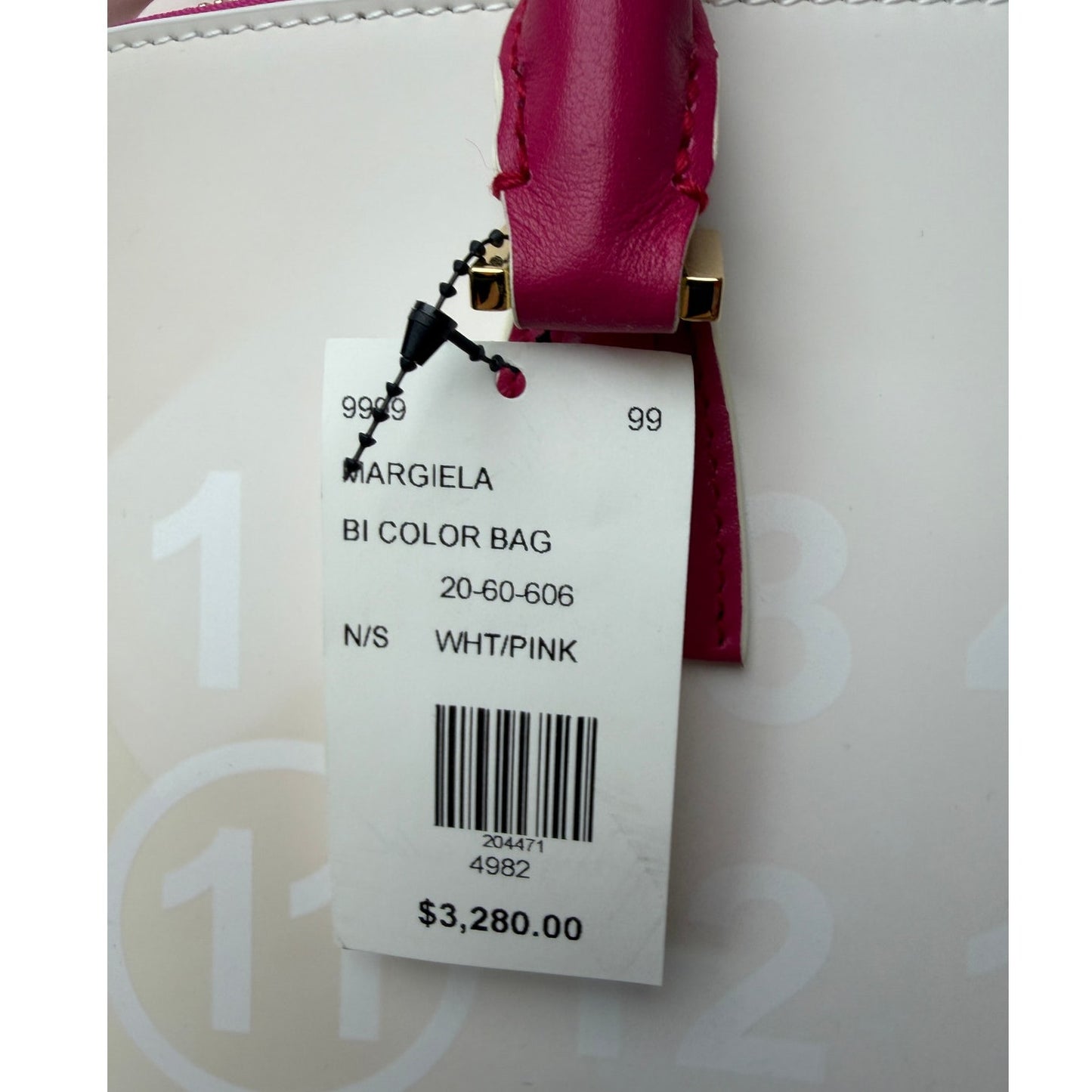 NWT Maison Margiela 5AC Large Bi-Color White Pink UVA Leather Bag