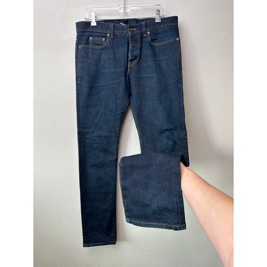 Saint Laurent Dark Wash Jeans Men's US 33 Button Fly Straight Leg