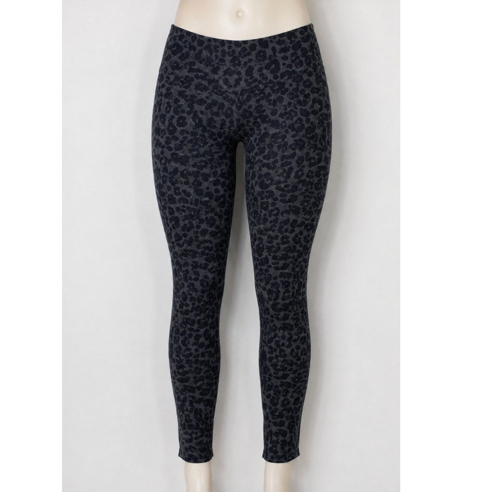 Loft Black and Gray Muted Leopard Print Ponte Leggings Jeggings High Waist XSP