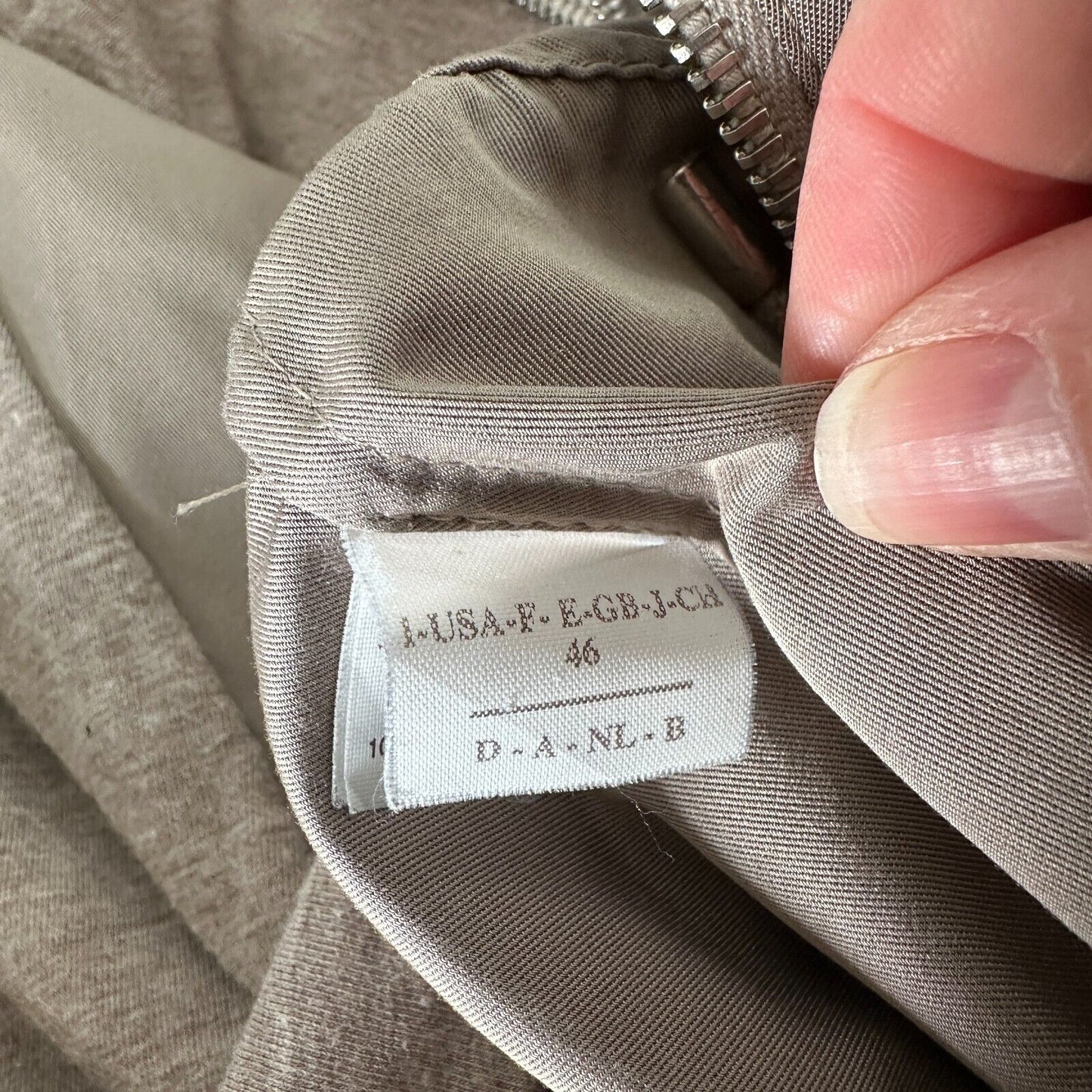 Brunello Cucinelli Taupe Gray Front-Snap Zip Cinch-Waist Windbreaker Jacket 46