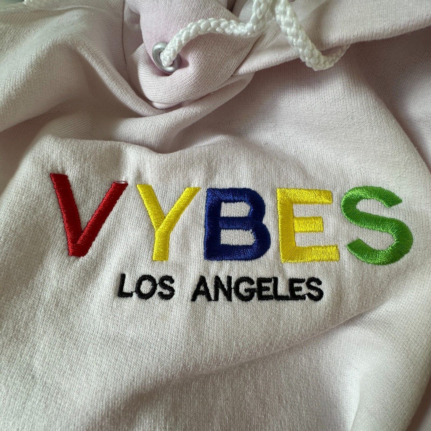 RARE Saint Luis NYC Light Pink Sweatshirt Hoodie VYBES Los Angeles David Bowie M