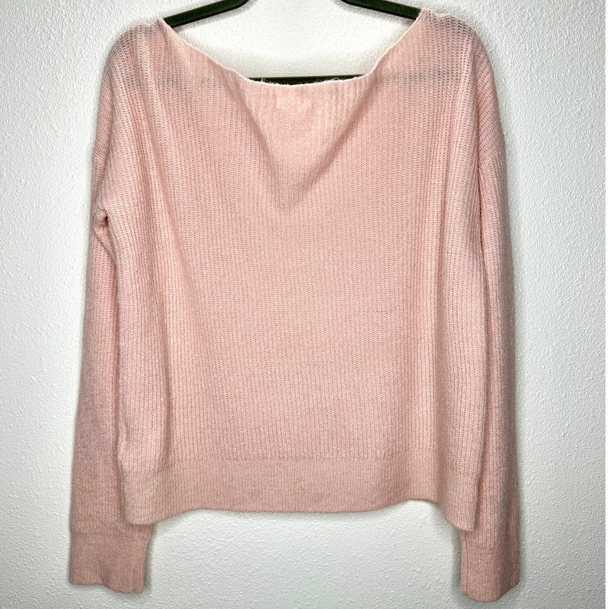 Lovers + Friends Pink Alayah Off Shoulder Long Sleeve Sweater S