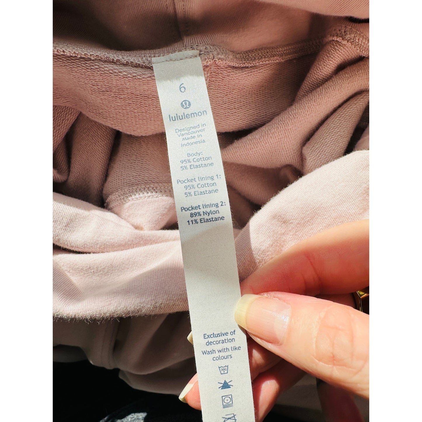 Lululemon Pale Pink Cowl Neck Long Sleeve Banded Bottom Sweat shirt 6