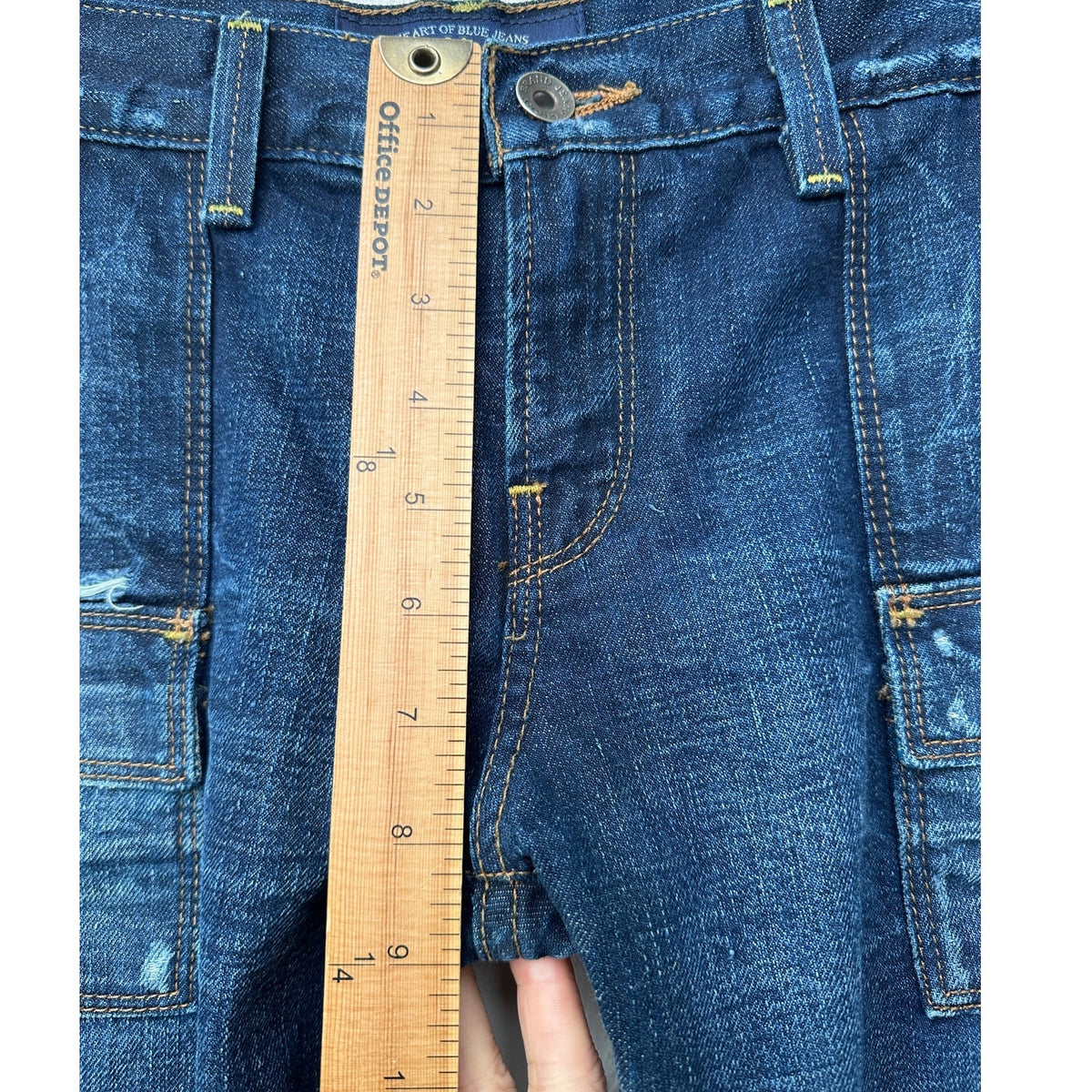 Lucky Brand Y2K Low Rise Dark Medium Wash Cargo Jeans Size 4/27