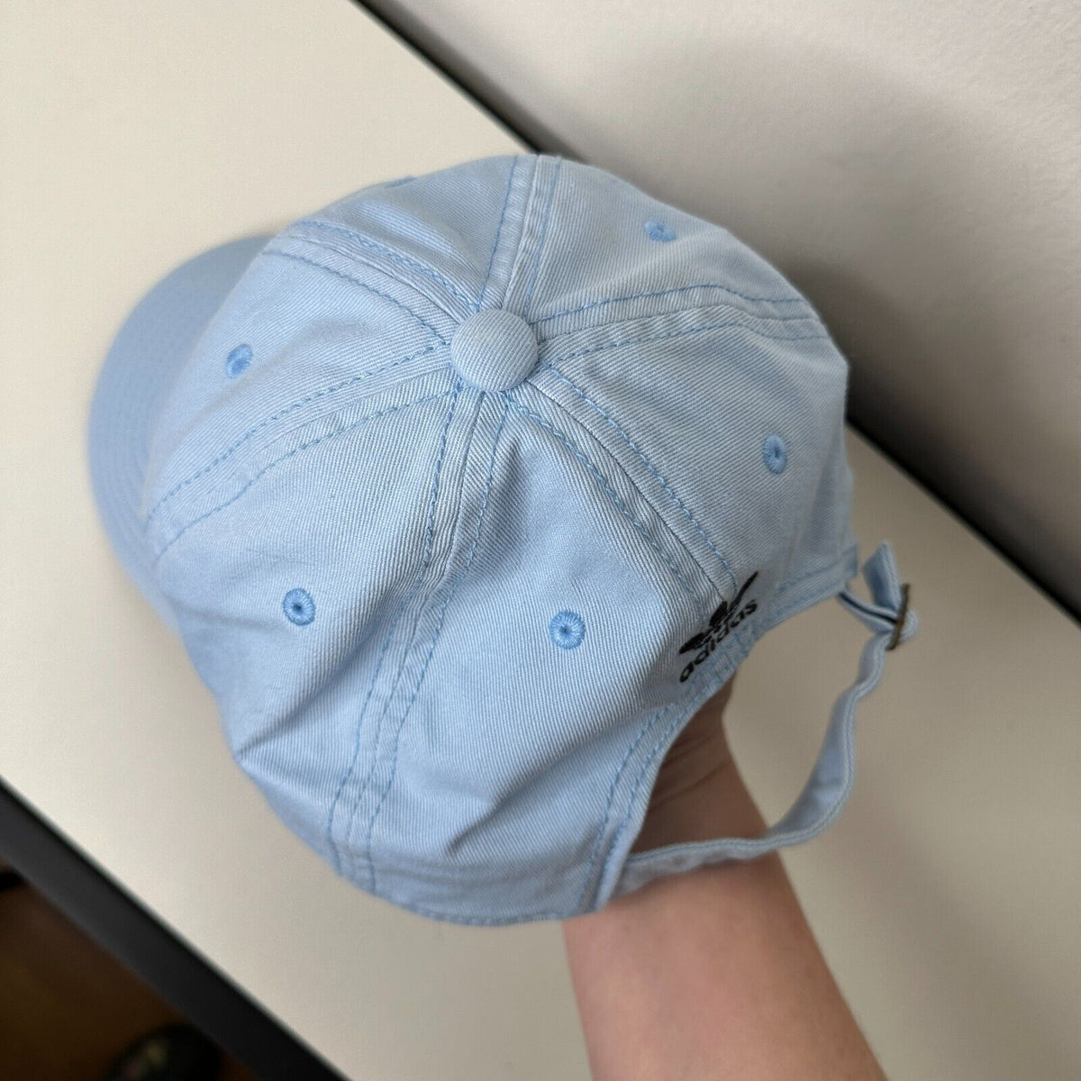 Adidas Pale Baby Blue with Black Adidas Logo Womens Baseball Hat OS