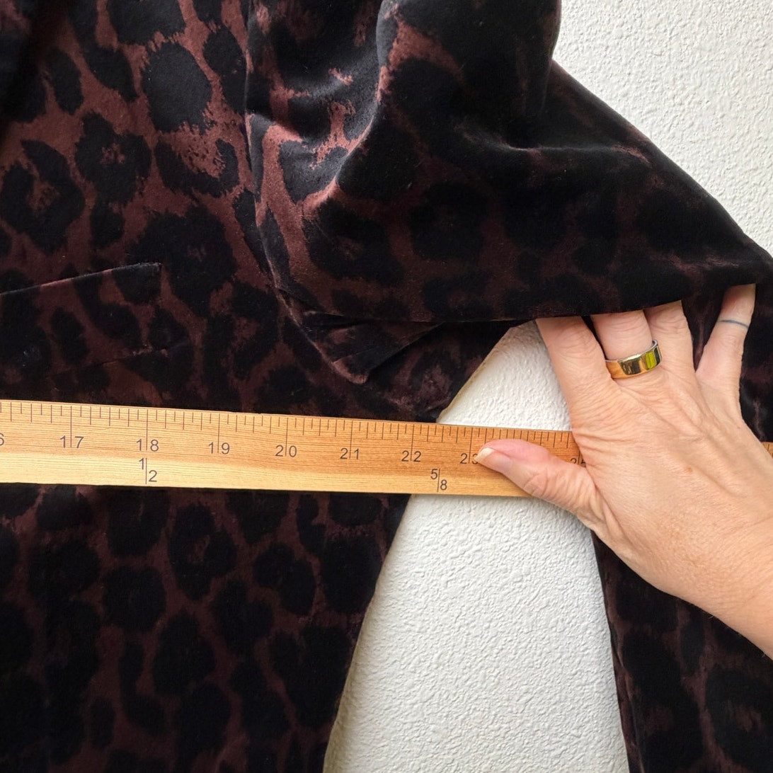 Tom Ford Leopard Print Velvet Blazer Cocktail Jacket Brown Black Men's US 48R