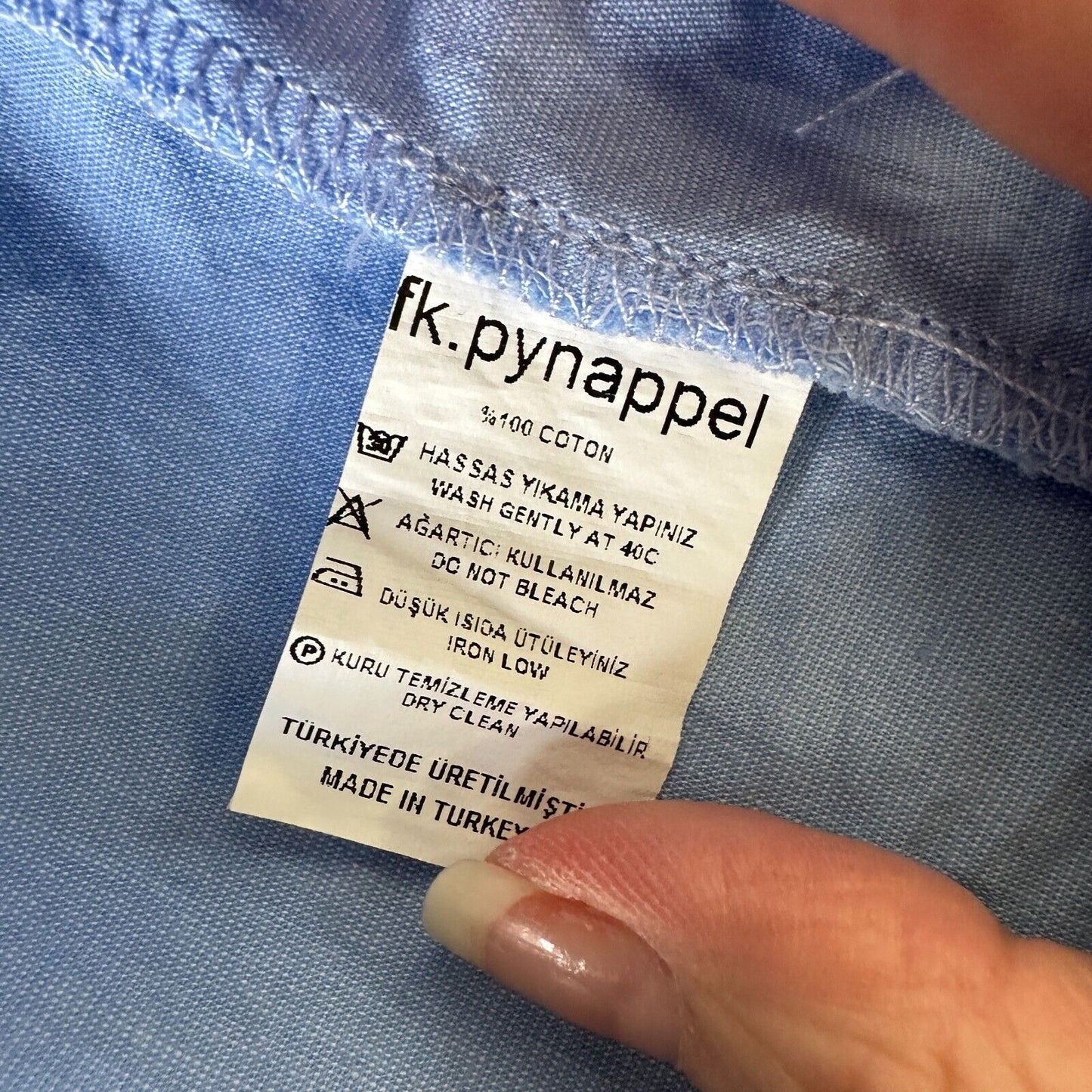 Chic Light Denim Blue Ruffled Cold Shoulder Half Front Button Flowy Blouse Small