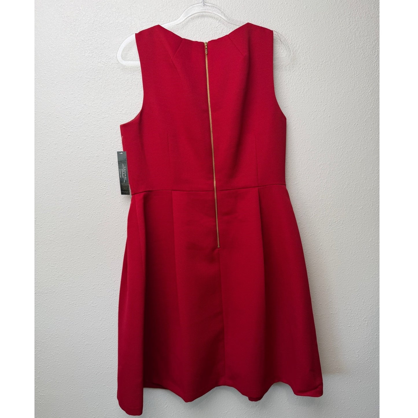 NWT Tahari Red Bow Pleated Sleeveless Dress Size 14