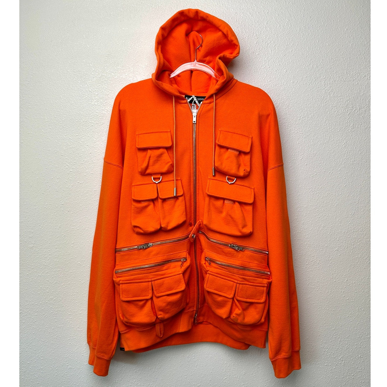 NWT Mastermind World Orange Multi-Pocket Utility Zip Hoodie Men’s M