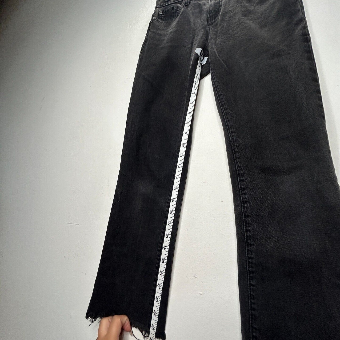 Ralph Lauren Washed Black Raw Hem Slim Fit Classic Straight Jeans Size 2