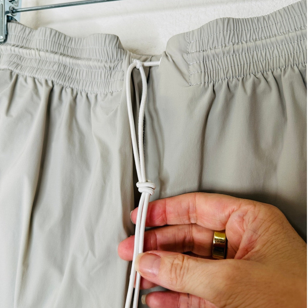 Hermes Mens Gray Drawstring Waist Zip Pocket Swim Trunks
