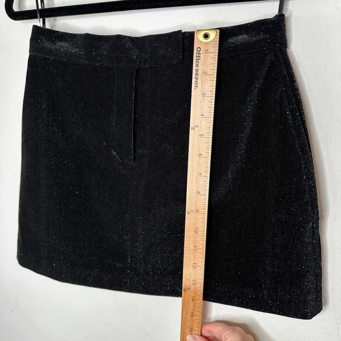 Alex Perry SET Black Silver Shimmer Long Sleeve Shirt & Mini Skirt 6