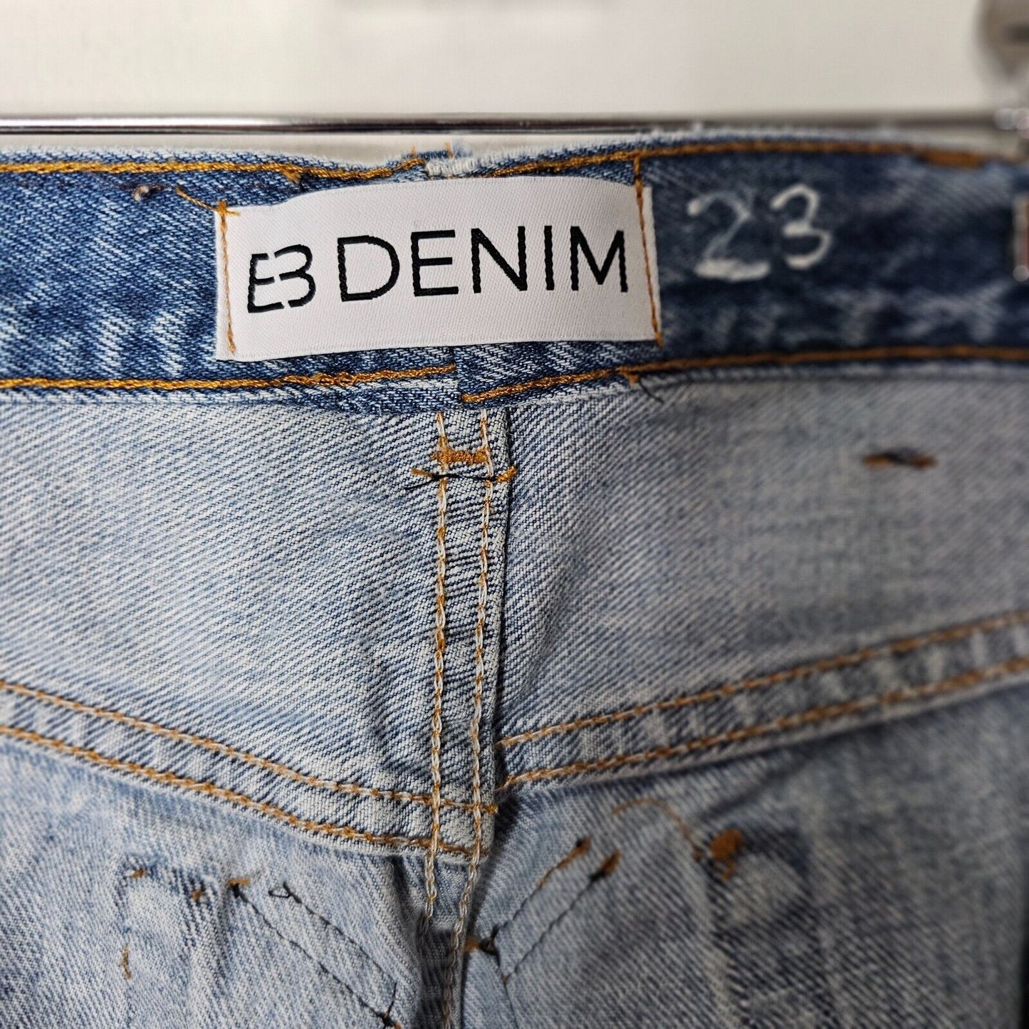 EB Denim Levi's 501 Unraveled Pocket & Hem Highrise Split Hem Button Fly Jean 23