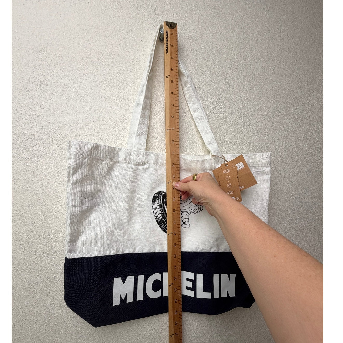 NWT Michelin Logo Tote Bag White Navy Black Unisex