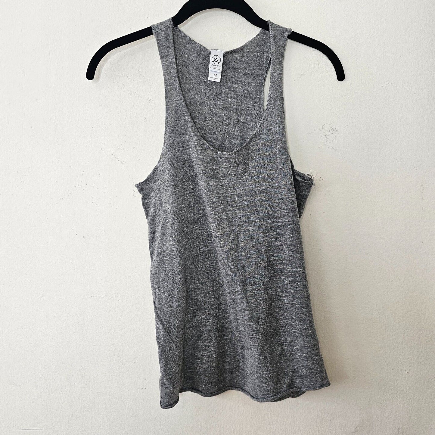 Alternative Earth Heather Gray Natural Pilates Racer Back Scoop Tank Top Med