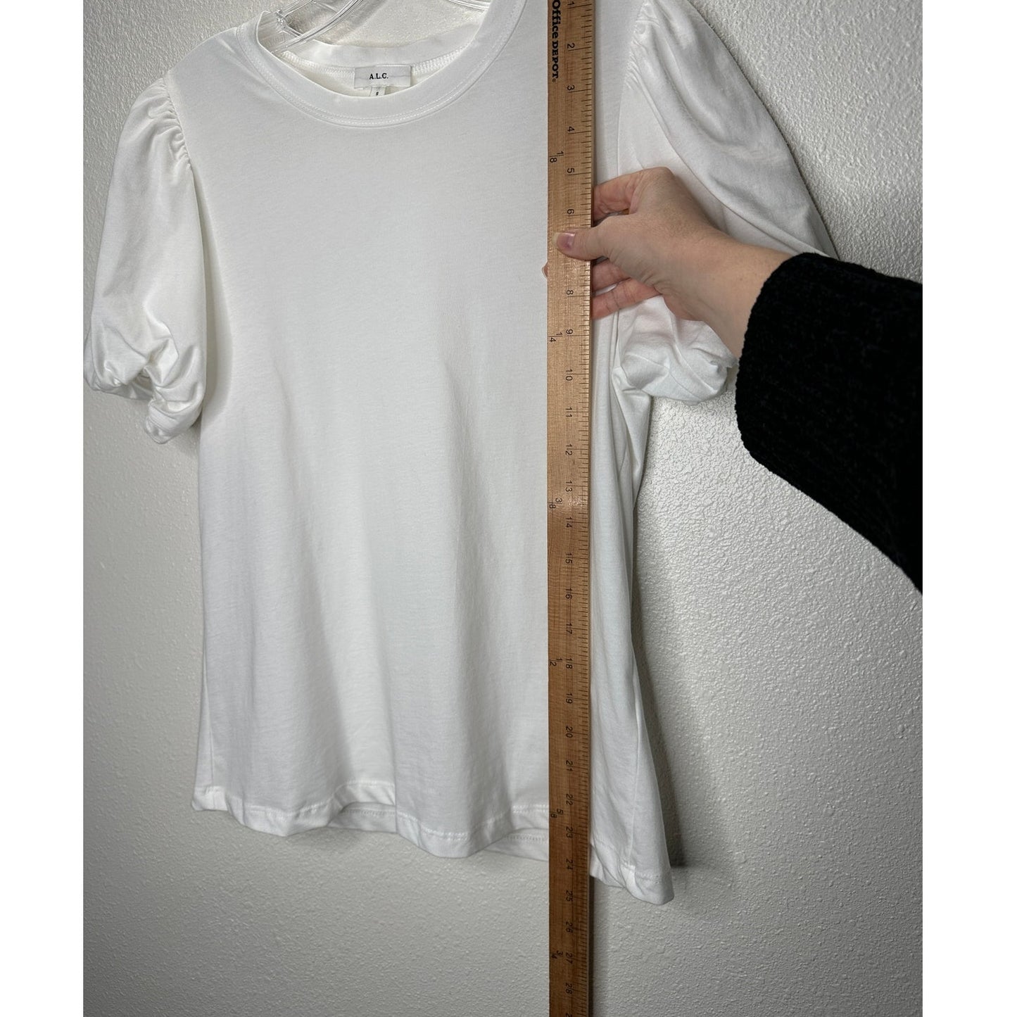 A.L.C. White Poole Puffy Short Sleeve Round Neck T-Shirt S