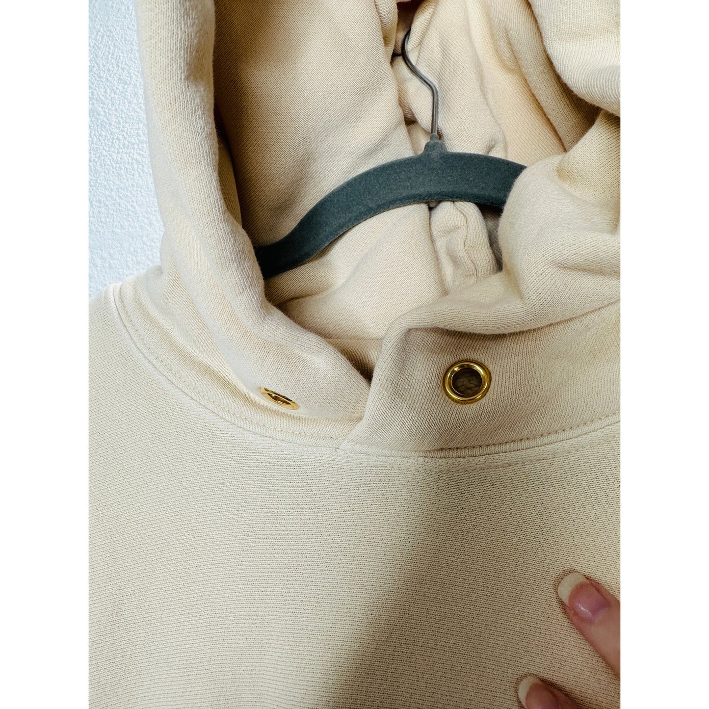 Les Tien Mens Cream Pullover Hoodie & Matching Sweatpants  Set M