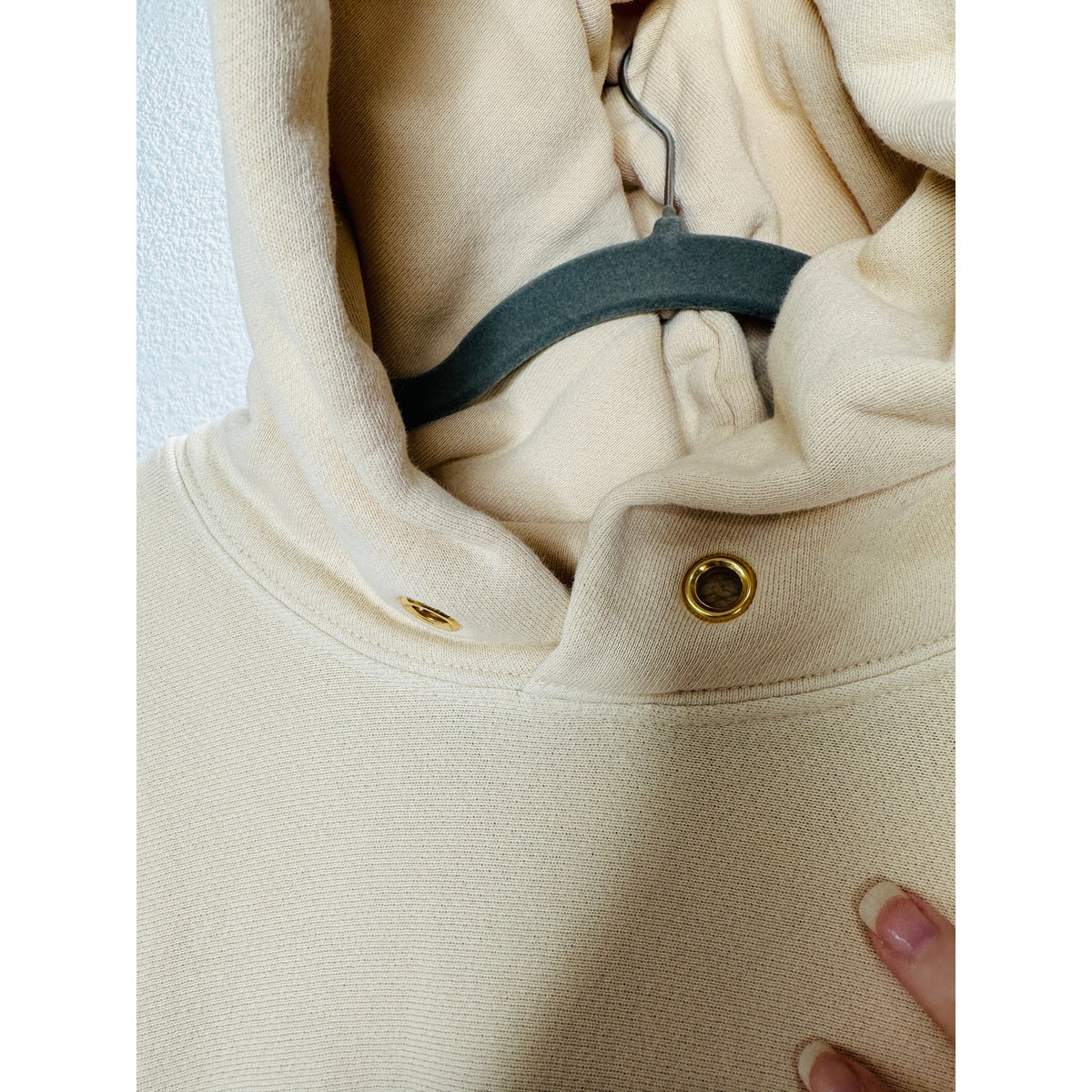 Les Tien Mens Cream Pullover Hoodie & Matching Sweatpants  Set M
