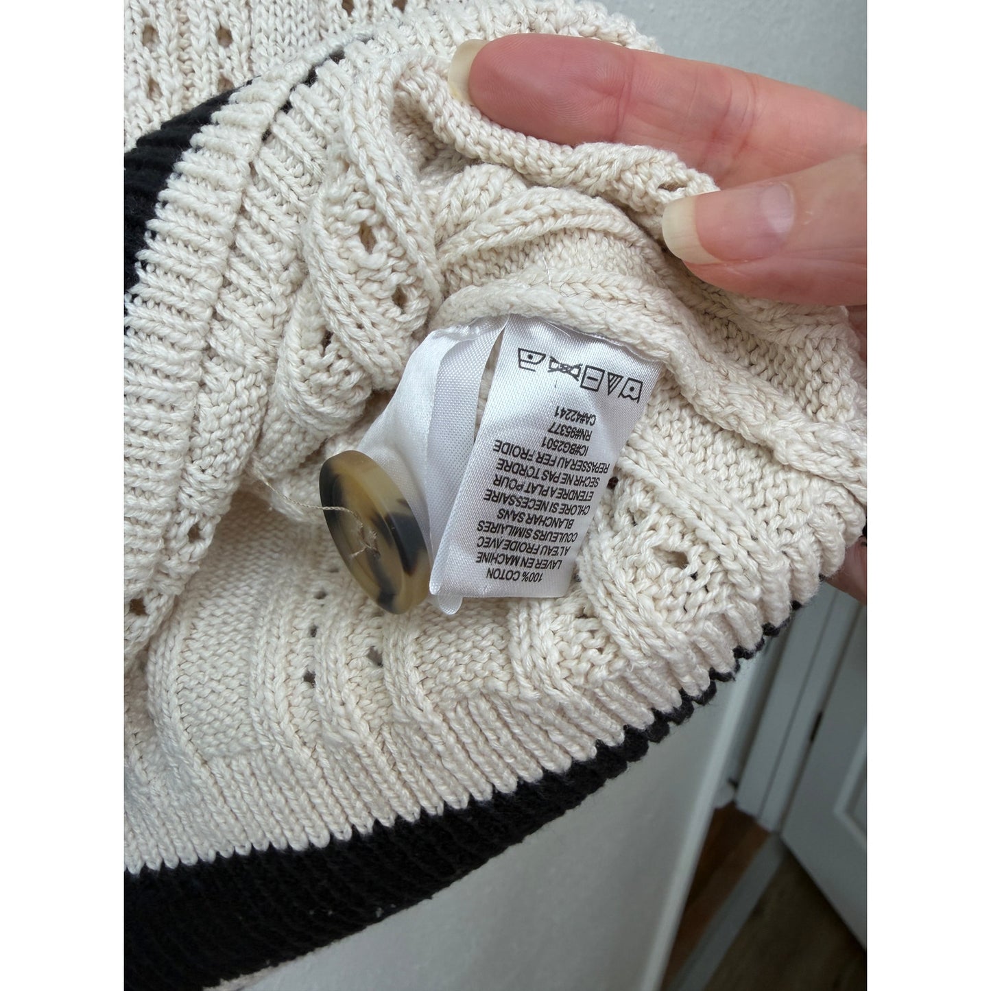 Sanctuary Sport Stripe Cream Black Cardigan US XS