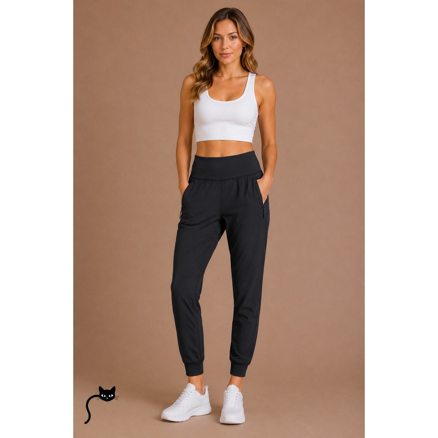 Athleta Black Distant Jogger High Rise Zip Pockets Yoga Pants XXS