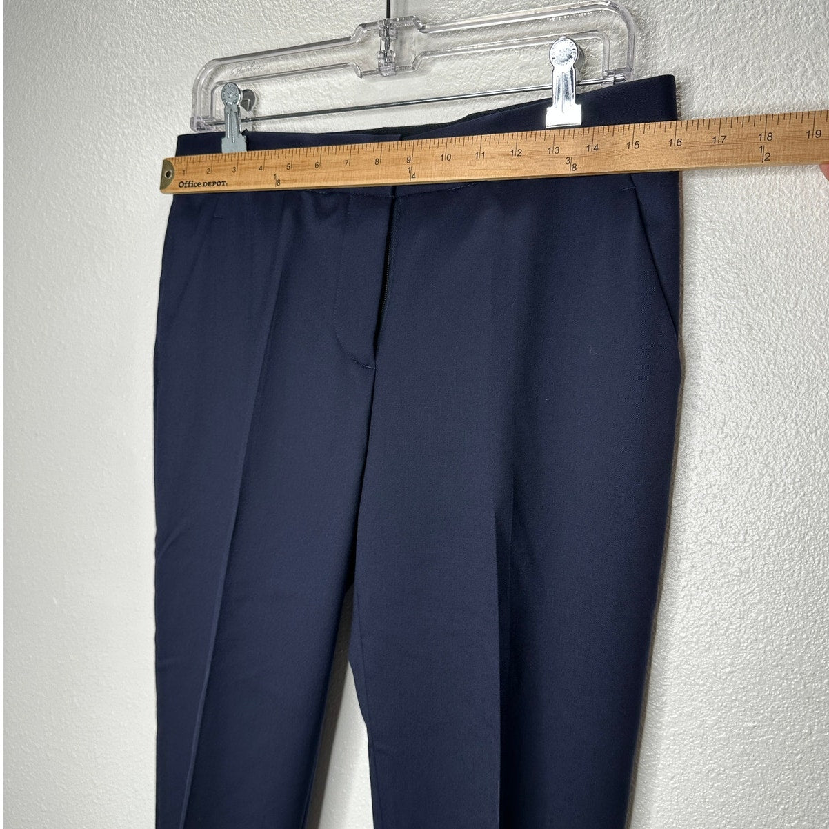 Stella McCartney Navy Vivian Wool Tapered Leg Zip Ankle Trouser Pant 40 / M