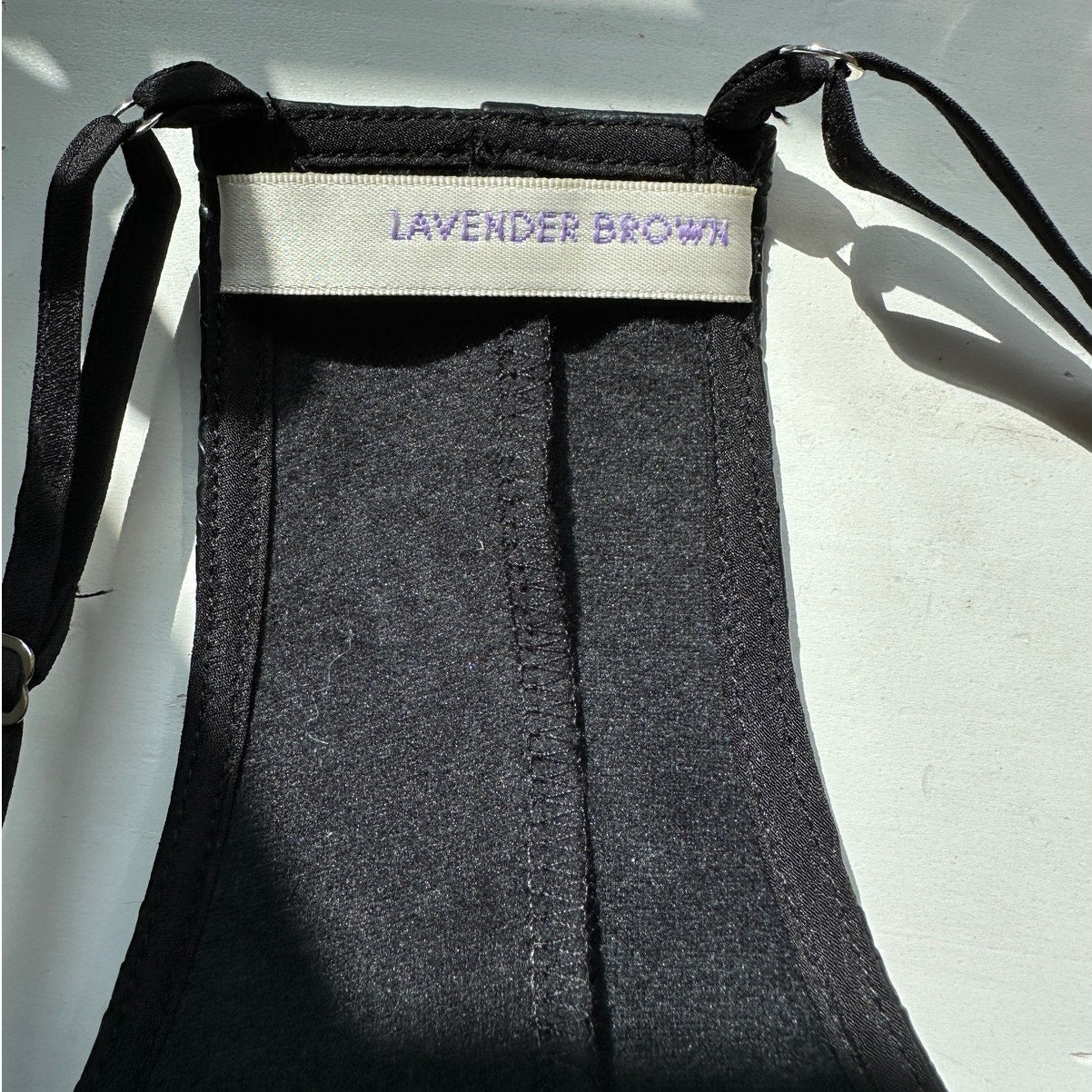 Lavender Brown Black Faux Leather Snakeprint VNeck Racerback Tank Top L