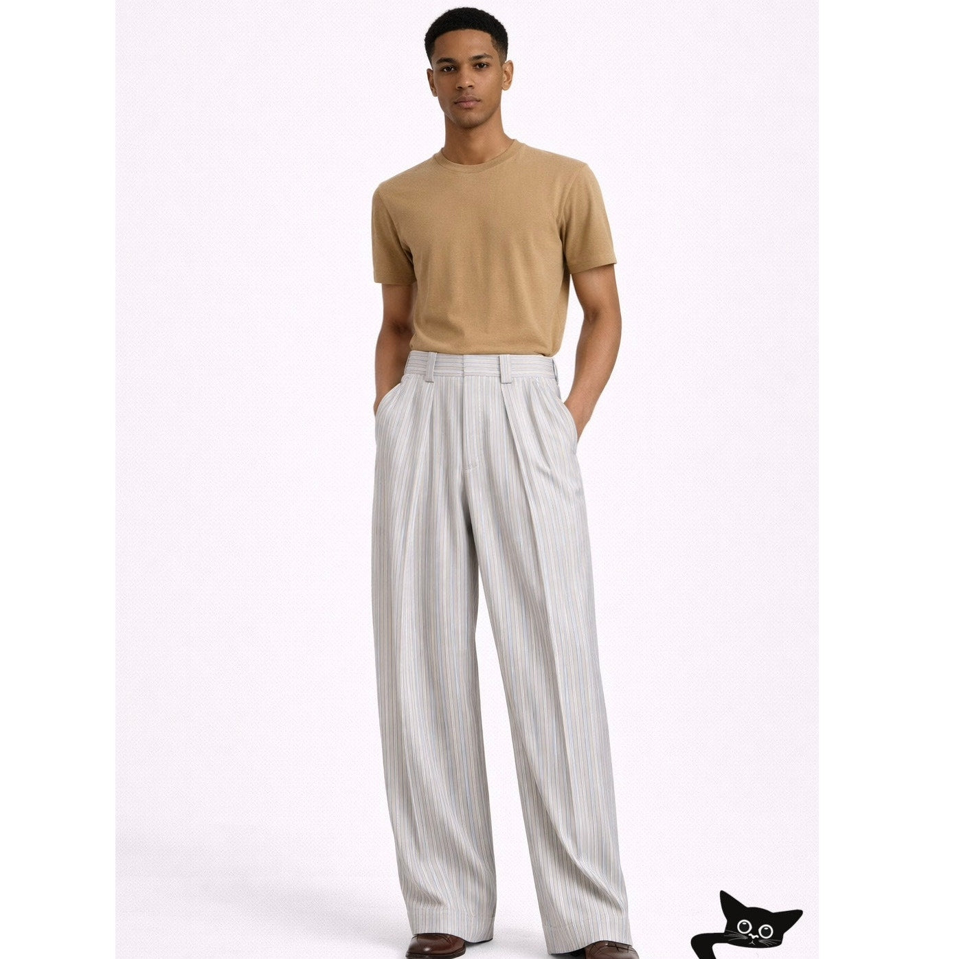 NWT King & Tuckfield Horizon Stripe Wide Leg Trouser US 30