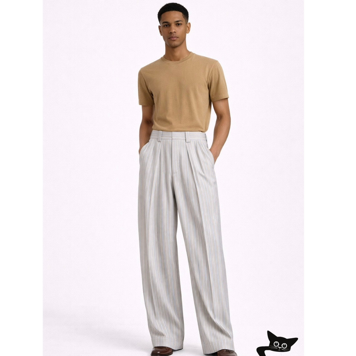 NWT King & Tuckfield Horizon Stripe Wide Leg Trouser US 30