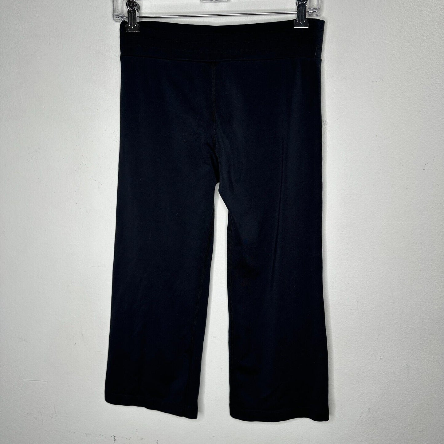 Adidas 3 Stripe Black Stretch Comfortable Capri Wide Leg Cropped Pants Medium