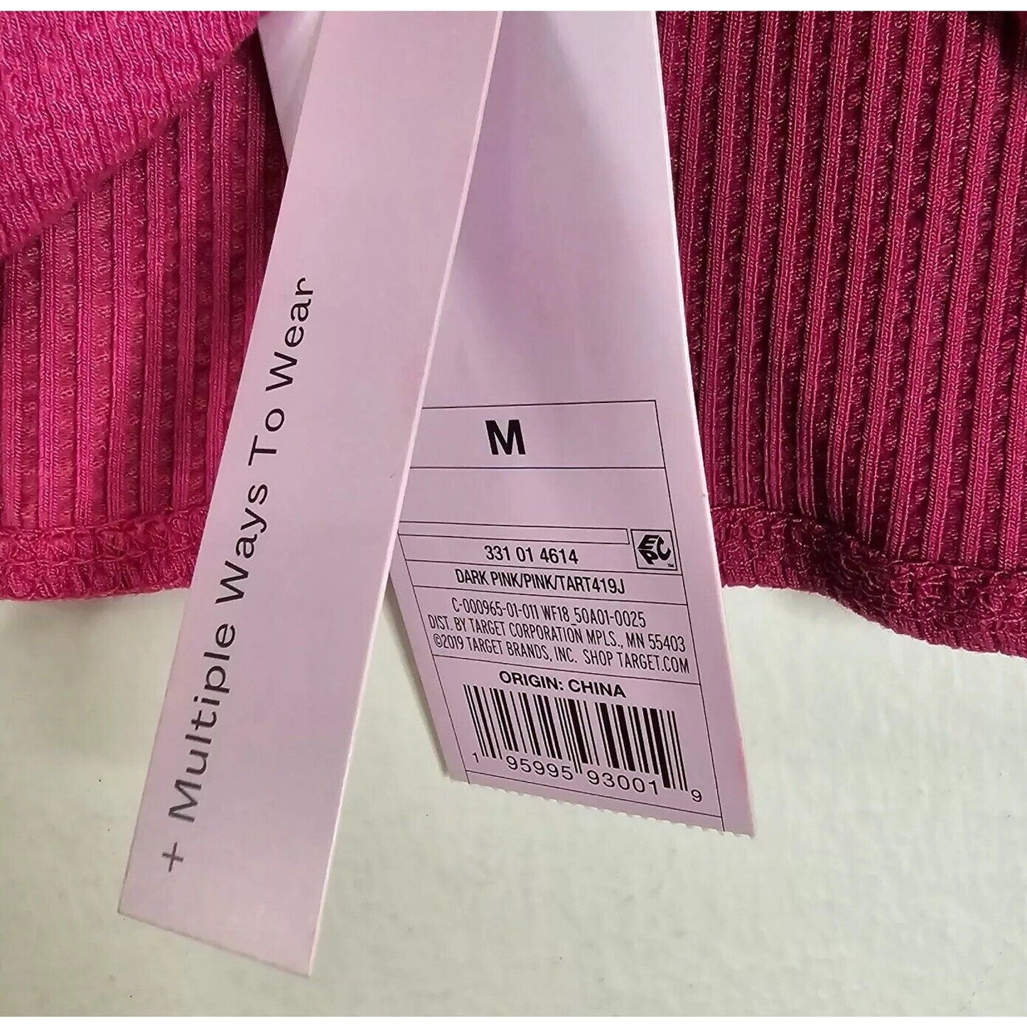 NWT Wild Fable Pink Color Block Front Ruched Bralette Crop Tank Top Medium