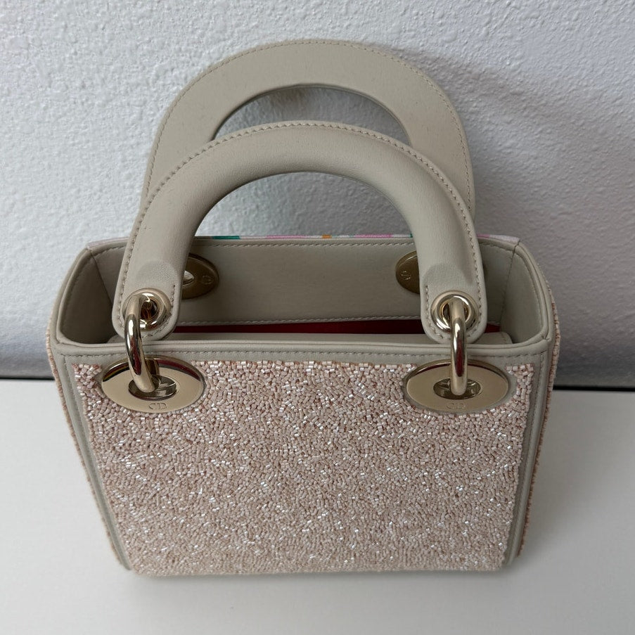 RARE Christian Dior Lady Art #6 Genevieve Figgis Mini Lady Dior Beaded Bag