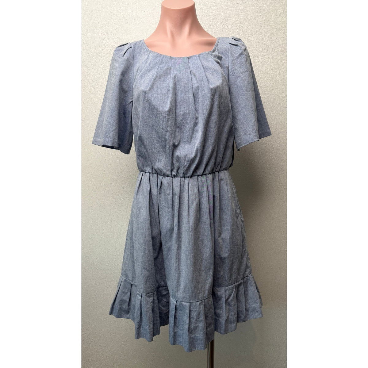 3.1 Phillip Lim Blue Chambray Ruffle Dress Women US 4