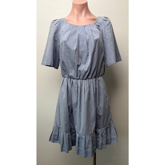 3.1 Phillip Lim Blue Chambray Ruffle Dress Women US 4