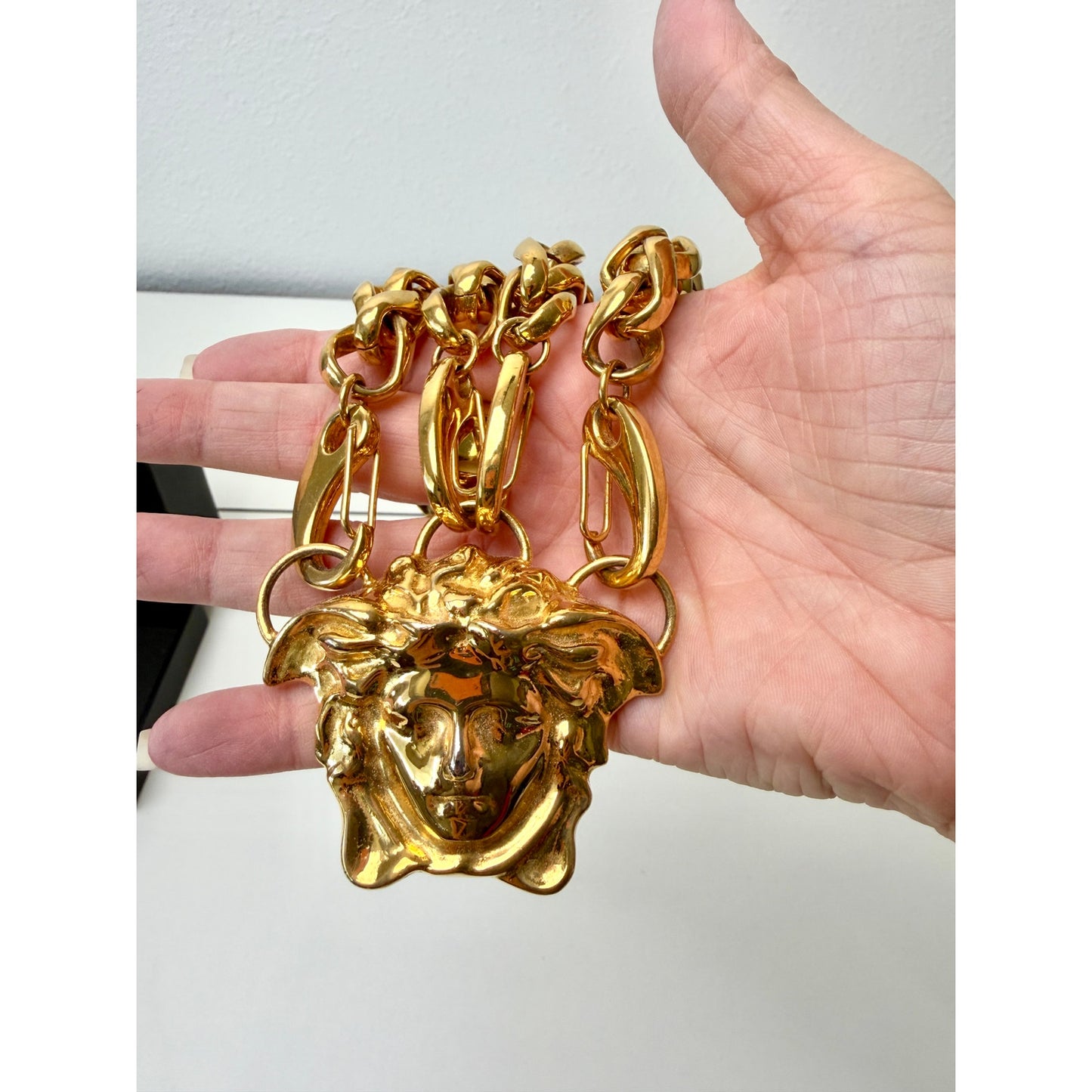 Versace Medusa Gold Double Chain Statement Necklace