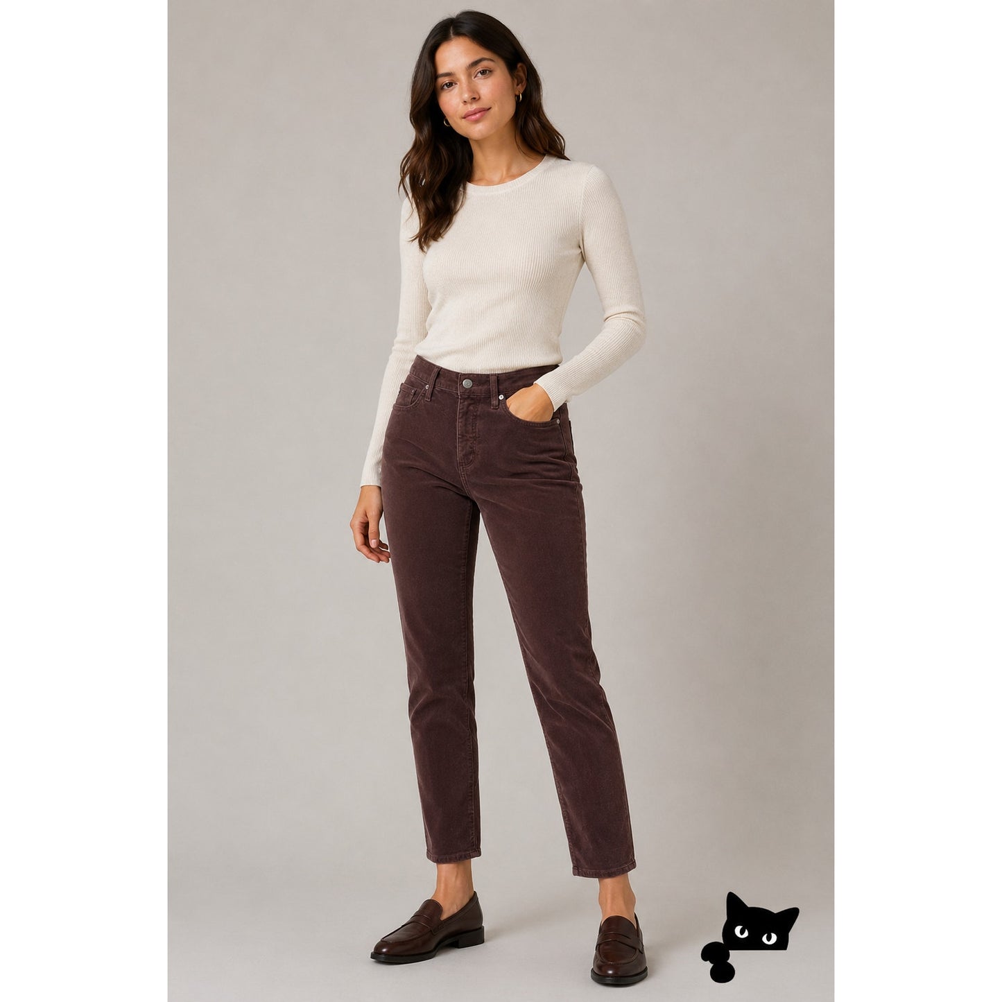 Adriano Goldschmied Prima Corduroy Cigarette Jeans Brown Women 29