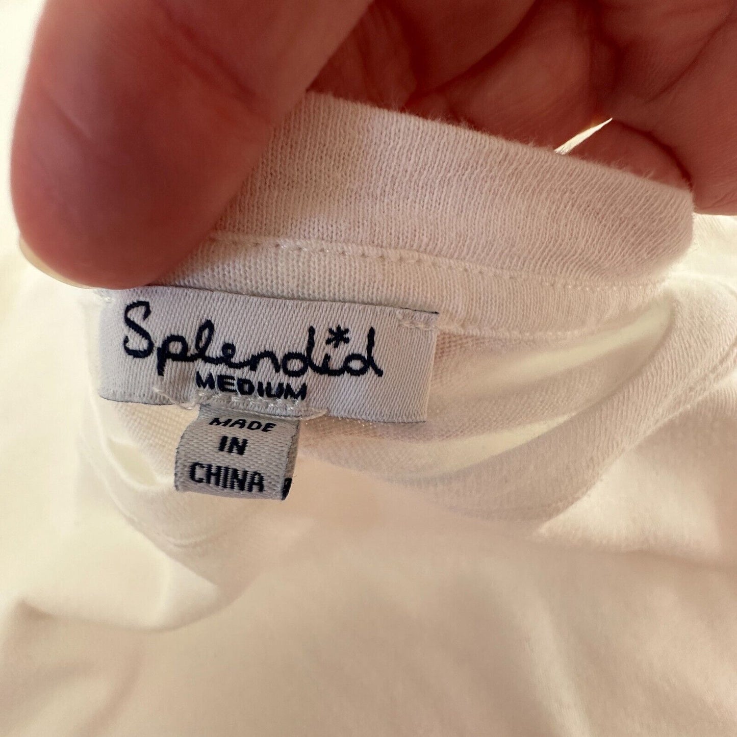 Splendid White 100% Cotton Short Sleeve Round Neck Boxy Wide Hem Crop Tee Medium