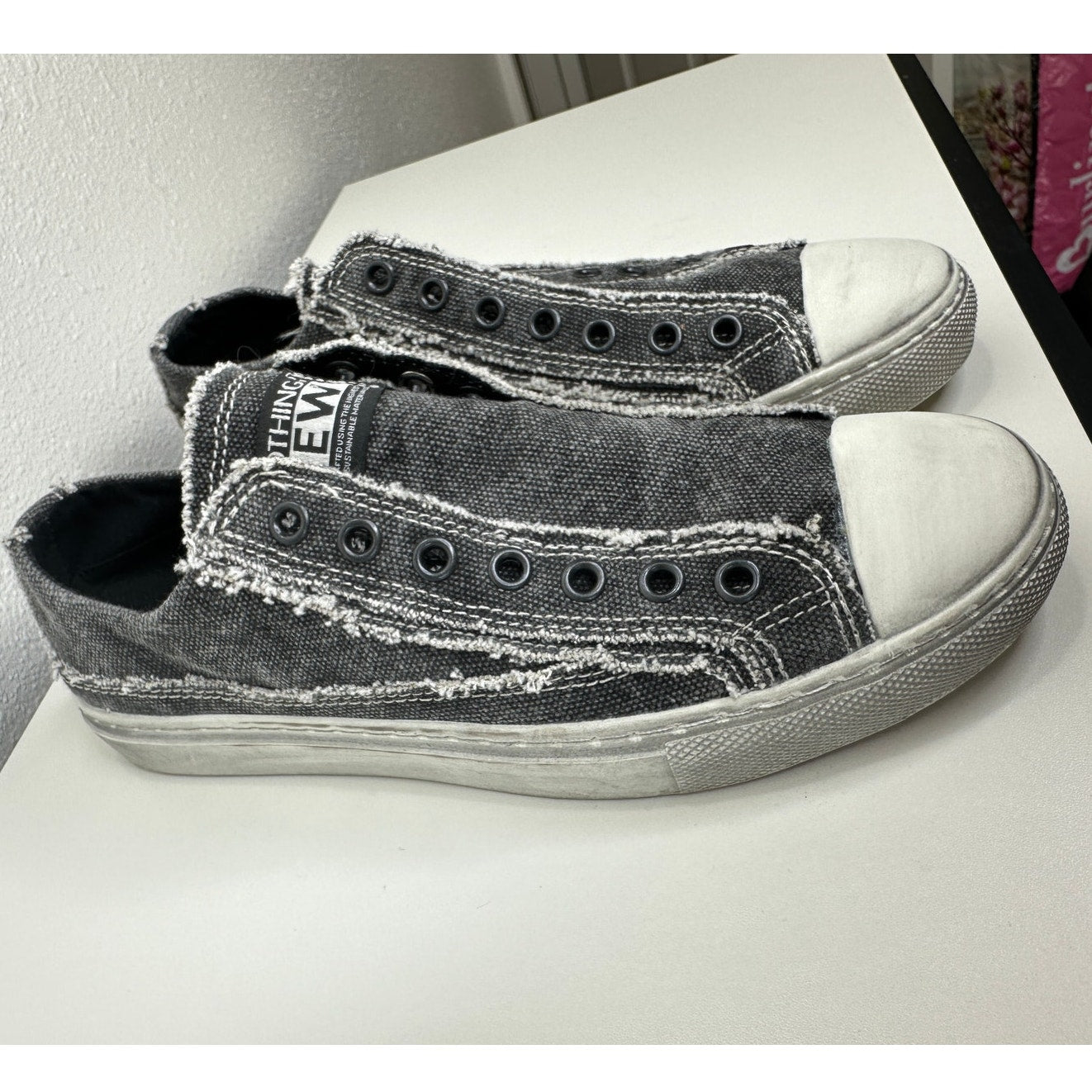 Nothing New Women's Stonewash Wave Black Sneaker 5