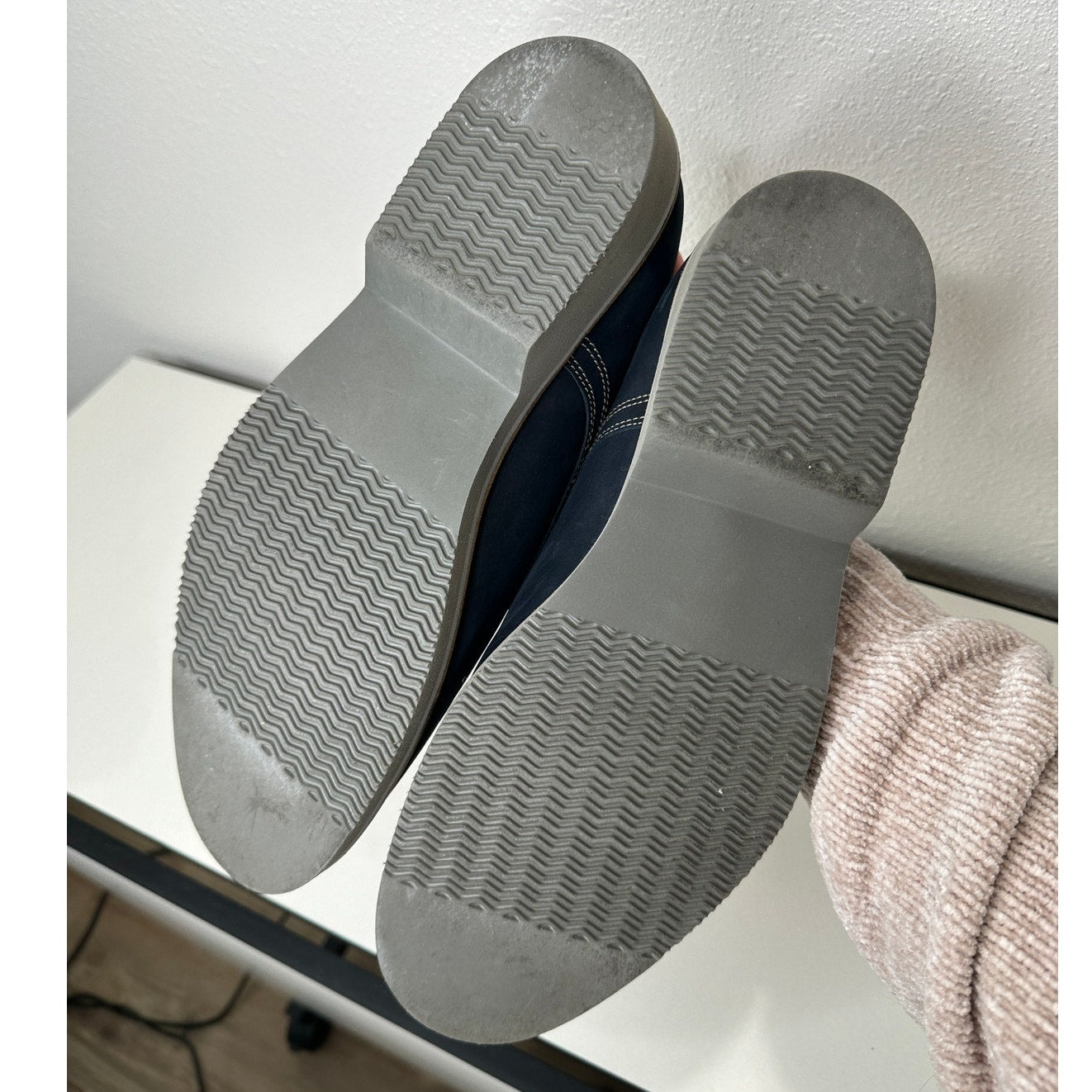 14th & Union Marine Blue Nubuck & Gray Tie Oxford Shoes 9.5