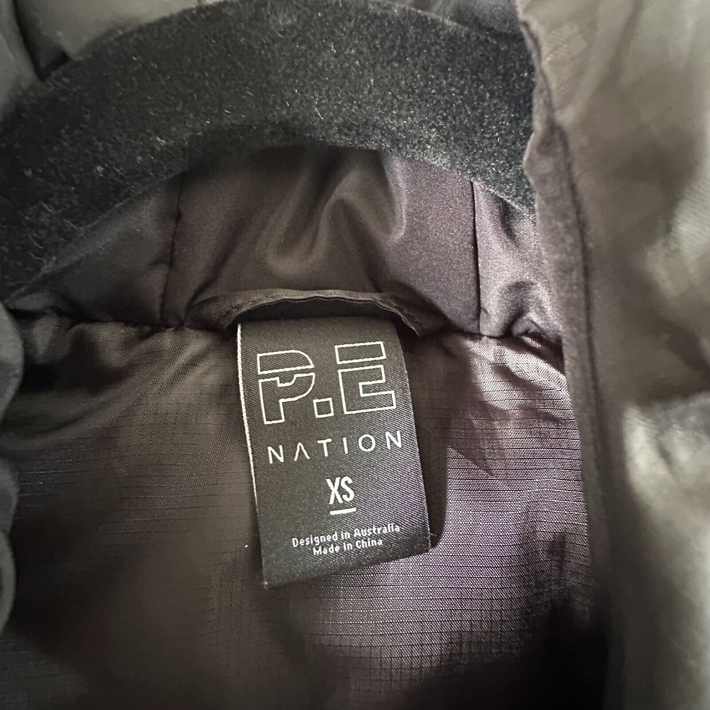 PE Nation Black & White Lead Right Logo Print 004 Zip Lined Puffer Jacket XS